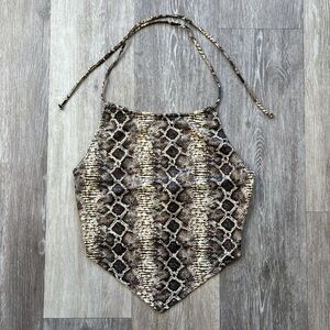 VTG 90s Y2K Charlotte Russe Club Going Out Snakeskin Handkerchief Halter Size M
